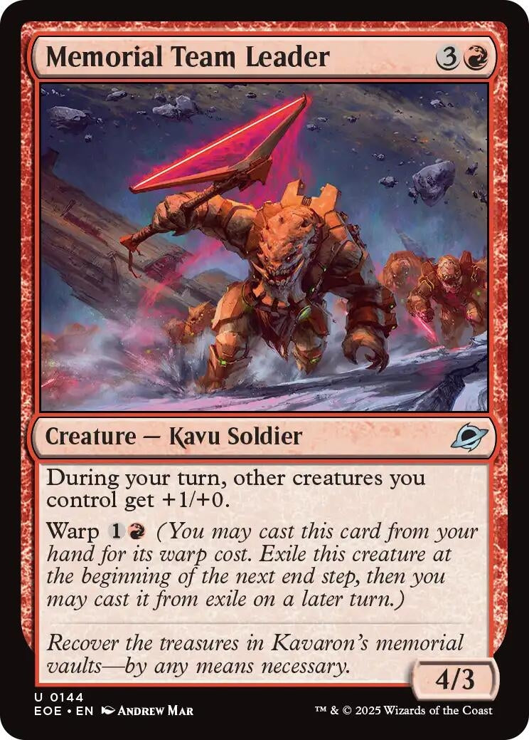 Image for Memorial Team Leader (144) - Magic: The Gathering