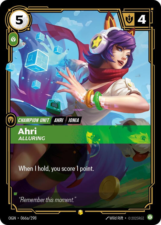 Image for Ahri - Alluring (Alternate Art) (066a/298) - Riftbound: League of Legends Trading Card Game
