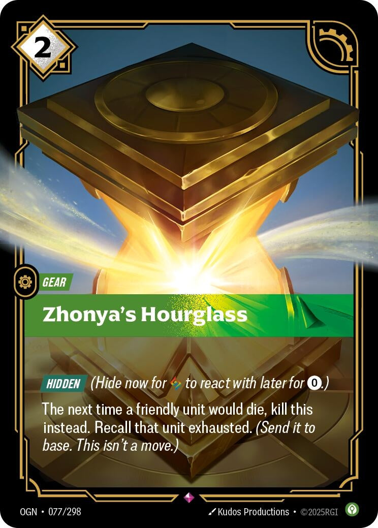 Image for Zhonya's Hourglass (077/298) - Riftbound: League of Legends Trading Card Game