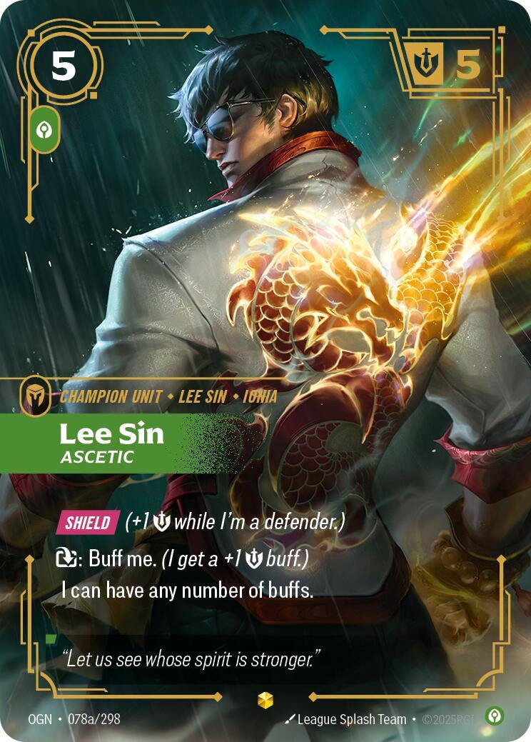 Image for Lee Sin - Ascetic (Alternate Art) (078a/298) - Riftbound: League of Legends Trading Card Game