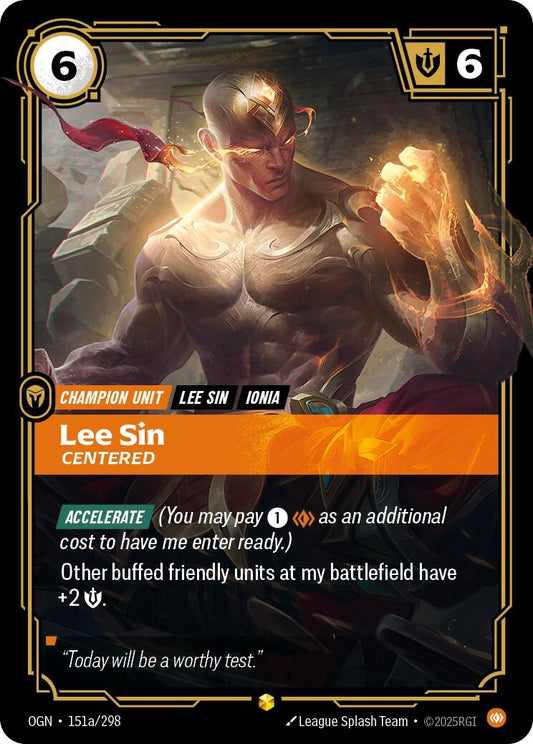 Image for Lee Sin - Centered (Alternate Art) (151a/298) - Riftbound: League of Legends Trading Card Game