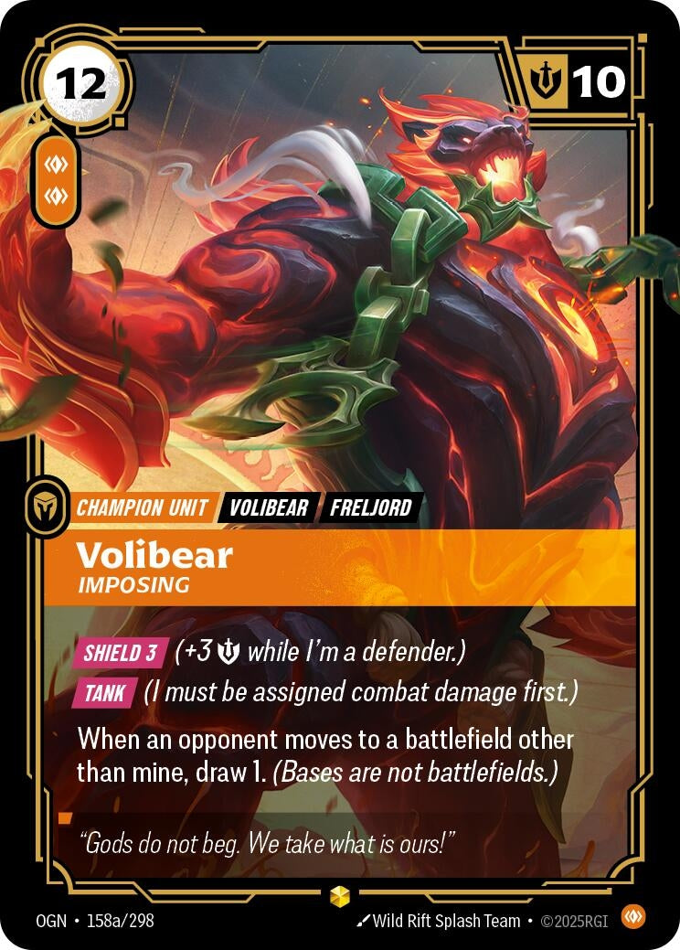 Image for Volibear - Imposing (Alternate Art) (158a/298) - Riftbound: League of Legends Trading Card Game