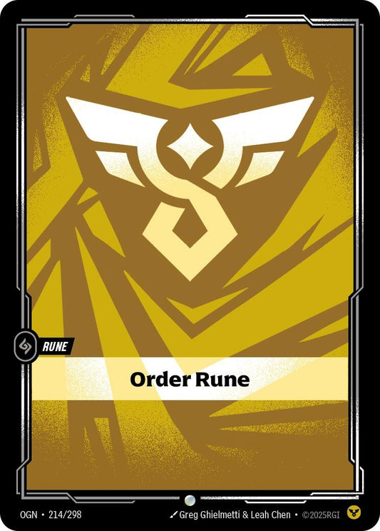 Image for Order Rune (214/298) - Riftbound: League of Legends Trading Card Game
