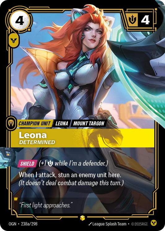 Image for Leona - Determined (Alternate Art) (238a/298) - Riftbound: League of Legends Trading Card Game