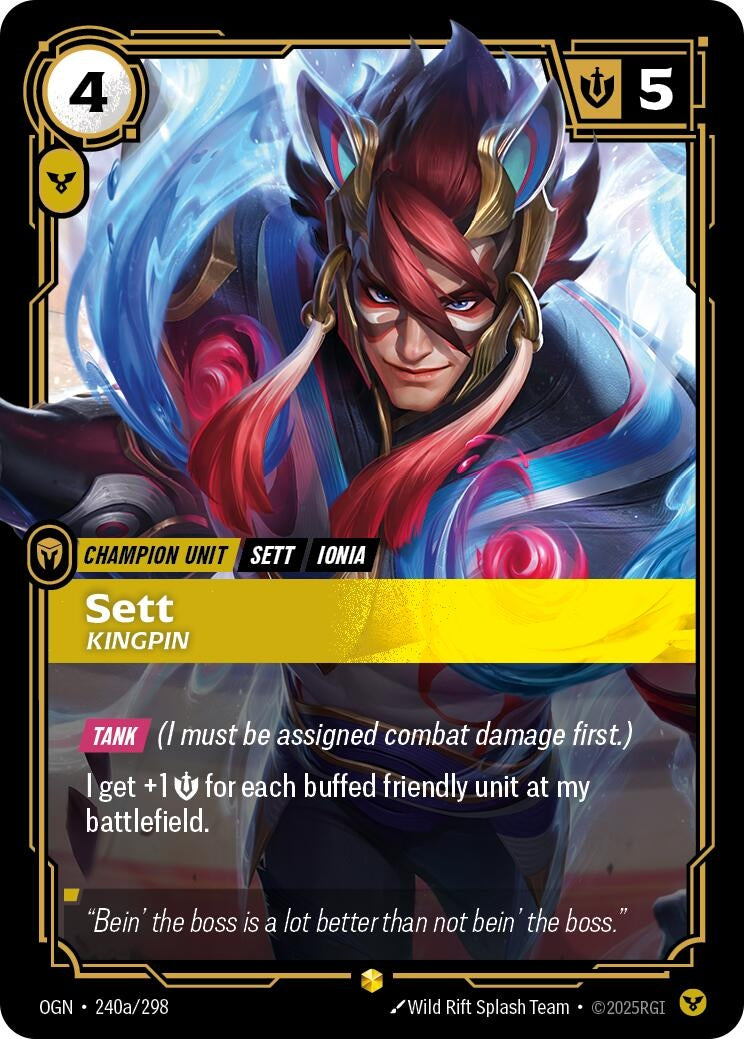 Image for Sett - Kingpin (Alternate Art) (240a/298) - Riftbound: League of Legends Trading Card Game